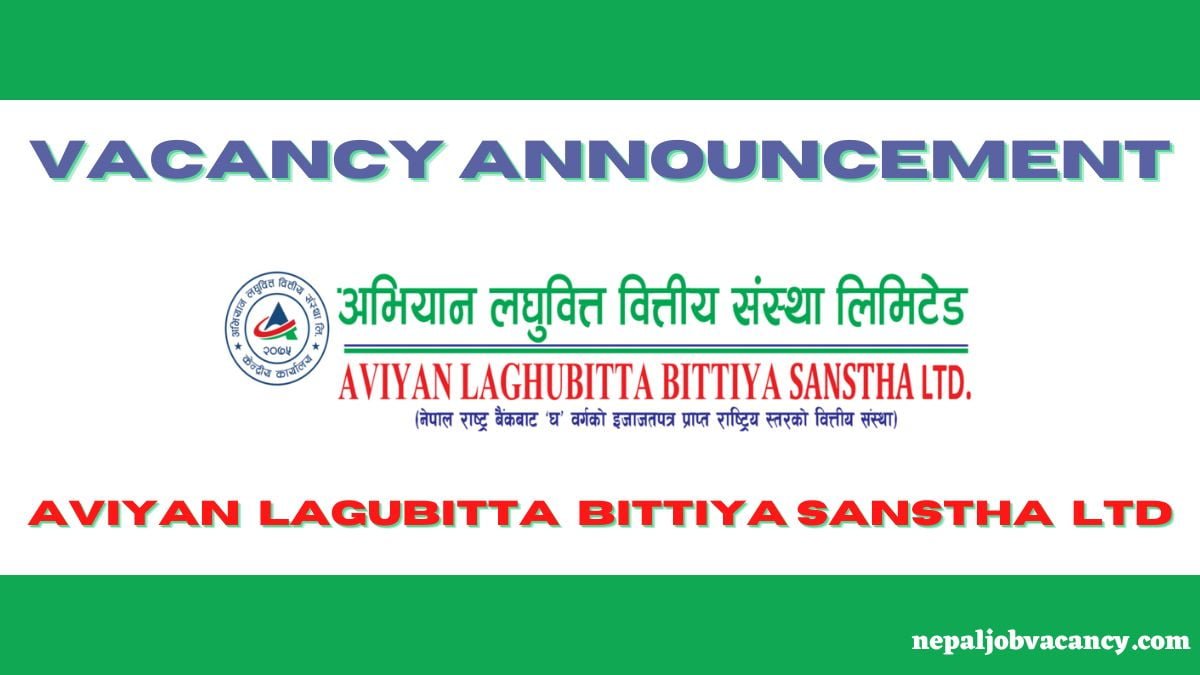 Job Vacancy In Aviyan Laghubitta Bittiya Sanstha Ltd