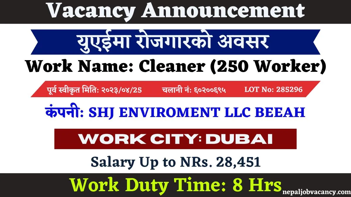 Urgent Job Vacancies in Dubai UAE for 250 Cleaners