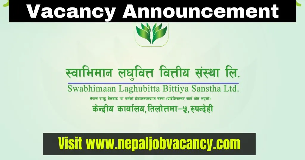 Swabhimaan Laghubitta Bittiya Sanstha Ltd Vacancy 2080 for Officer and Assistant Level