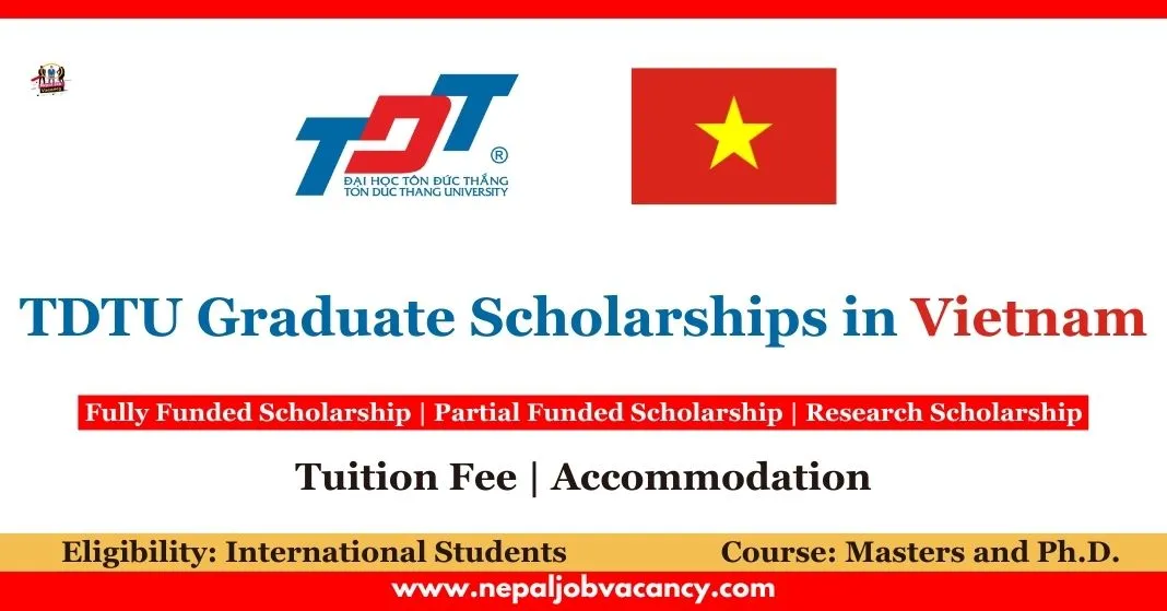 TDTU Graduate Scholarships 2024 in Taiwan