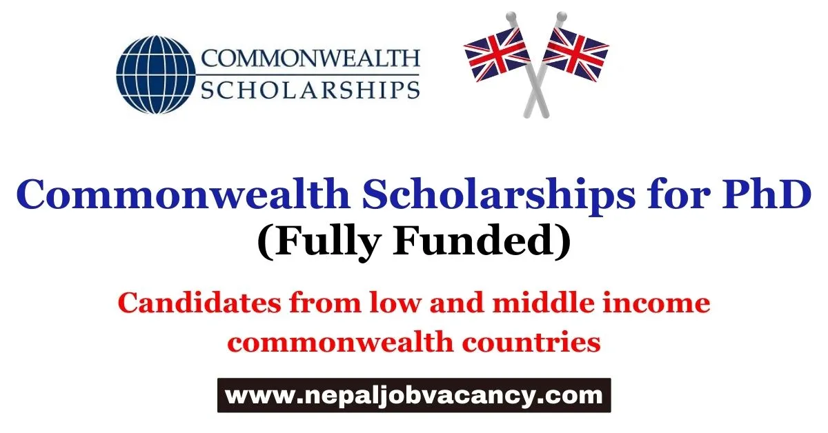 Commonwealth Scholarships for PhD 2023/2024 | Fully Funded