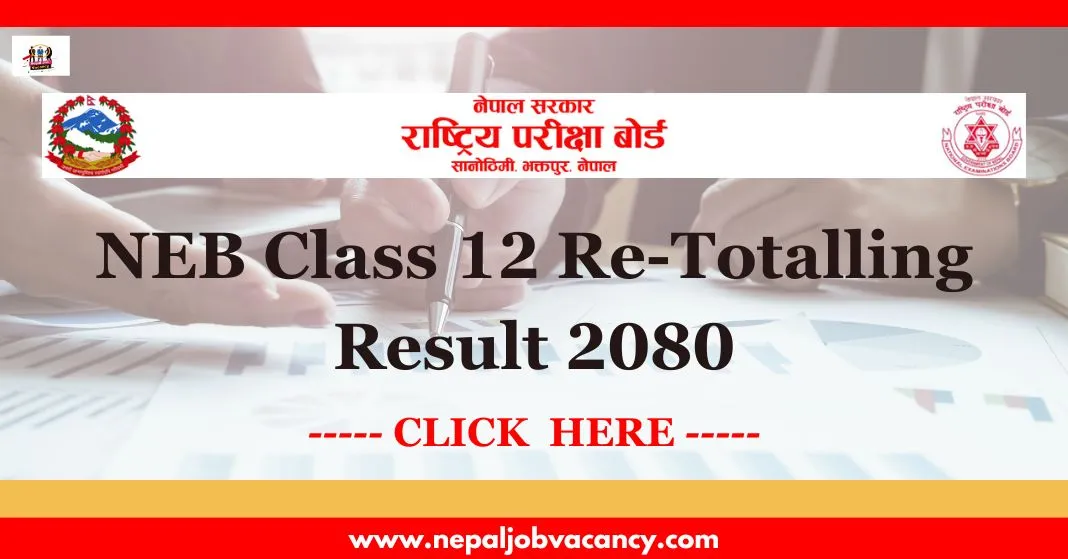 NEB Class 12 Re-totalling Result 2080
