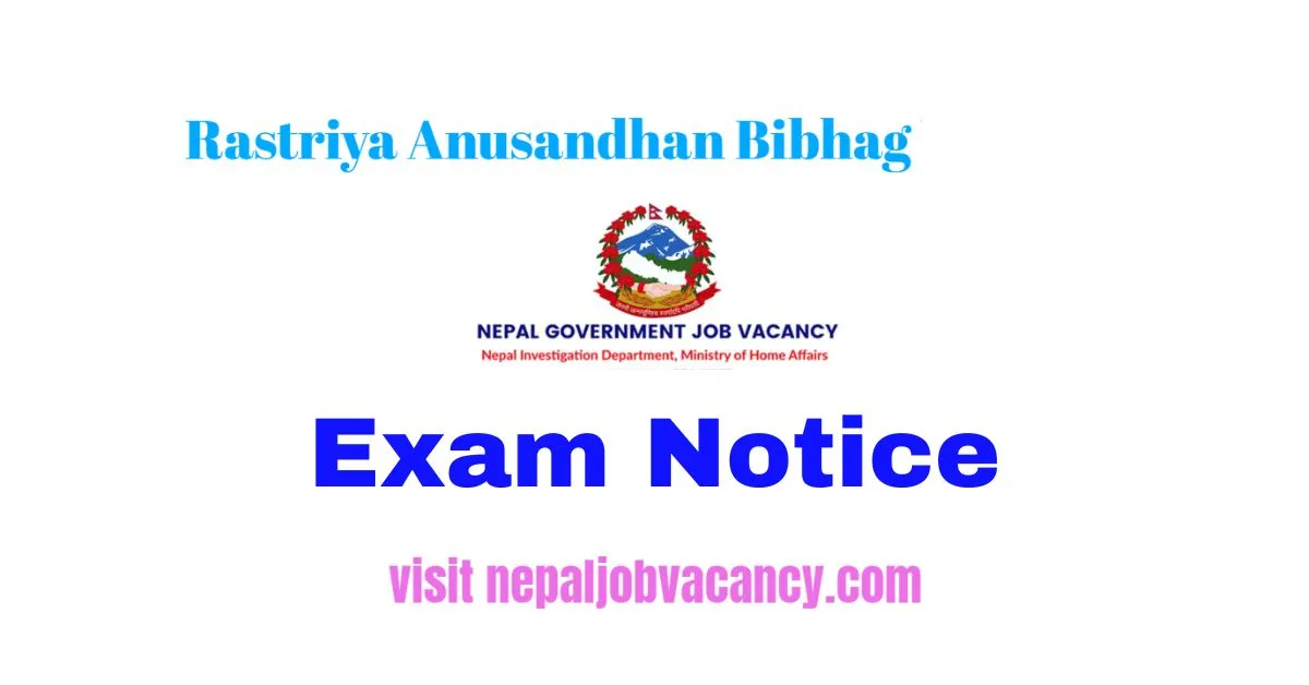 NID Rastriya Anusandhan Bibhag Investigate Assistant Exam Center 2080