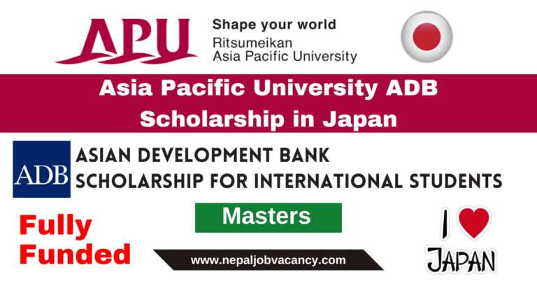(Fully Funded) Asia pacific university ADB Scholarship 2024, Japan - Application Form