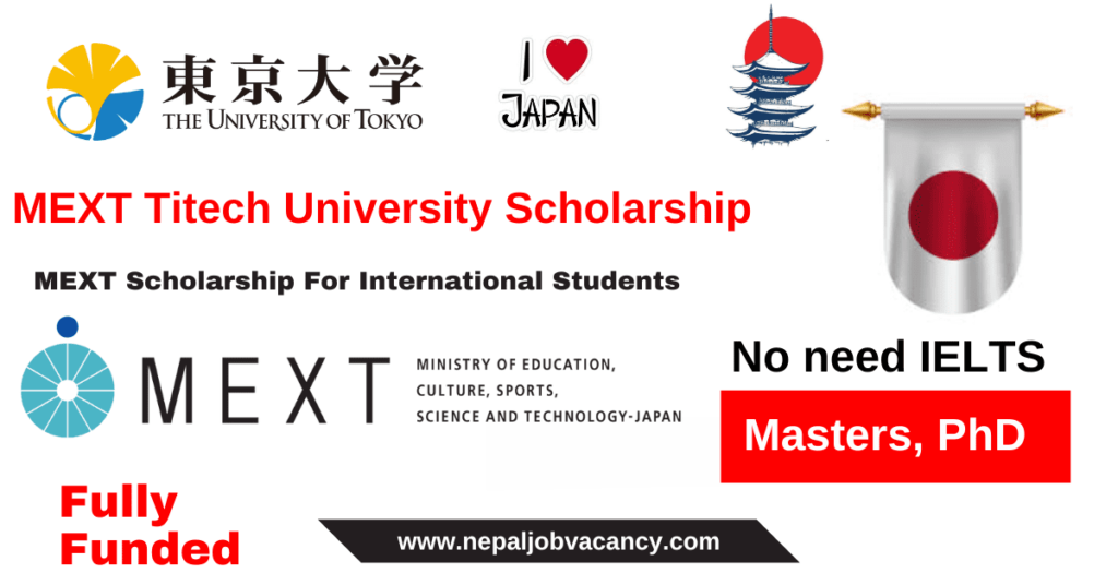 MEXT Titech University Scholarship 2024 in Japan - Fully Funded
