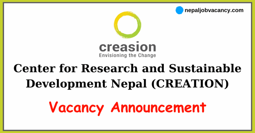 CREASION Vacancy for Sr. Environment Safeguarding Officer 2023